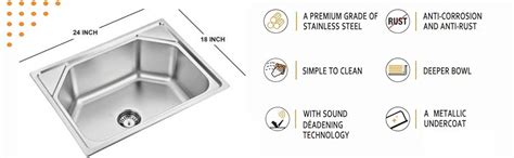 Elite Sinks (24X18X9) Fully Matte Finish Machine Made Kitchen Sink With ...