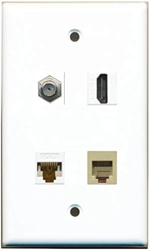 RiteAV 1 Port HDMI and 1 Port Coax Cable TV- F-Type and 1 Port Phone ...