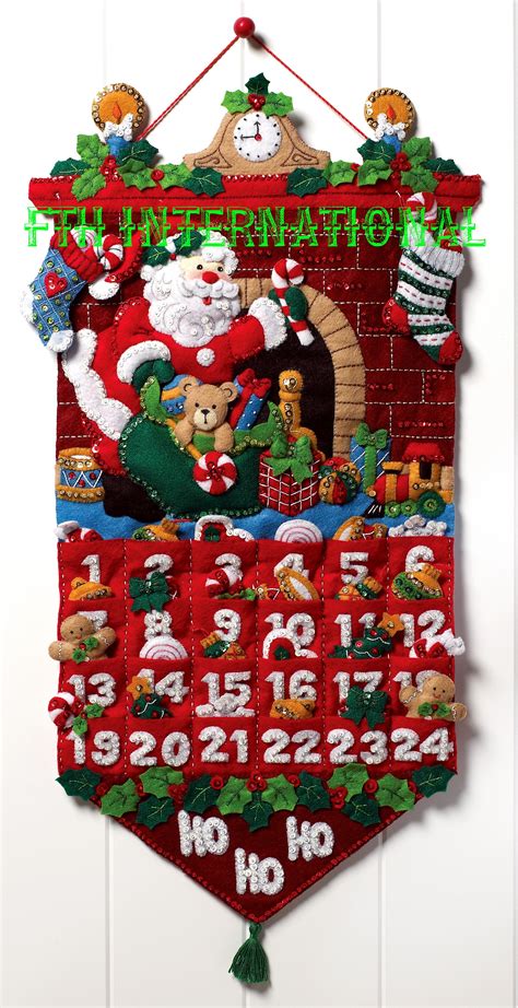 Heigh Ho Santa Bucilla Felt Christmas Advent Calendar Wall Hanging Kit ...