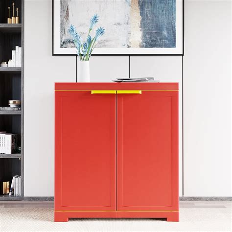 Nilkamal Freedom Mini Small Plastic Cabinet, Bright red and Yellow, 2 ...