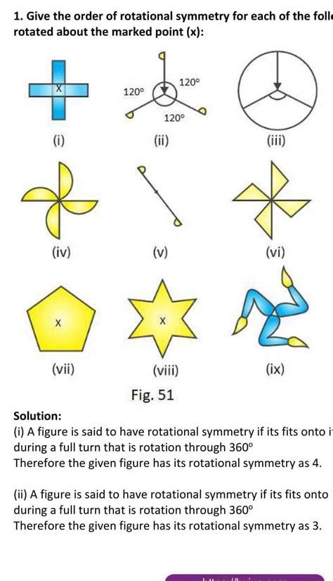 Draw two figures which exibit only the rotational symmetry bunot ...