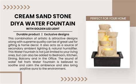 CHRONIKLE Polyresin Table Top Cream Color Designer Indoor 4 Diya Steps ...