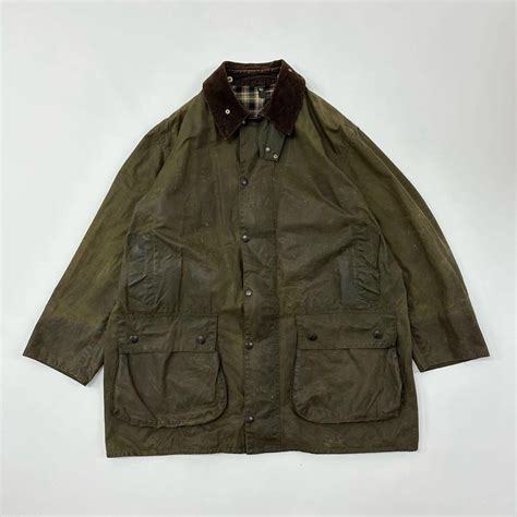 80S Barbour Oiled Border Jacket Fade - Gem