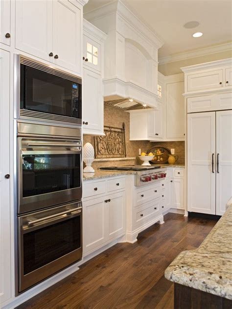 kitchen layout with double wall oven