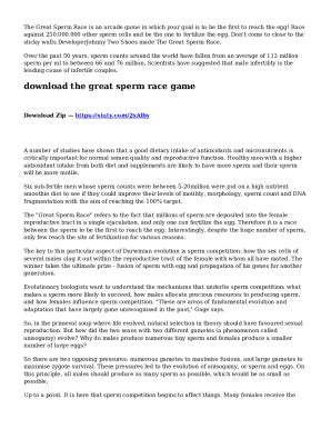 Fillable Online Worksheet 'The Great Sperm Race'Unit 3 Reproduction Fax ...