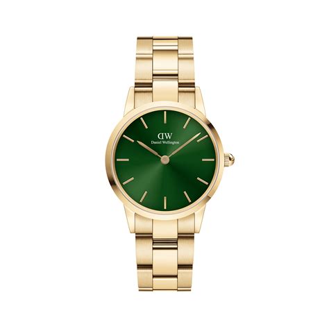 Iconic Link Emerald - Watch Gold with Green Dial | DW