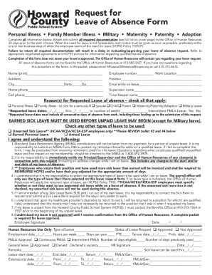 Fillable Online Leave of Absence Request Form Fax Email Print - pdfFiller