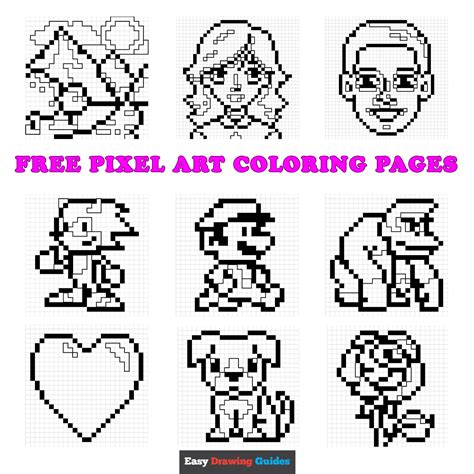Printable Pixel Color Pages 的图像结果