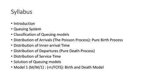 Unit V - Queuing Theory | PPTX