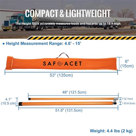 SAFEACET 15 ft Load Height Stick for Truck - Folding India | Ubuy