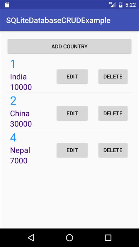 Image result for Custom List in Android Using SQLite