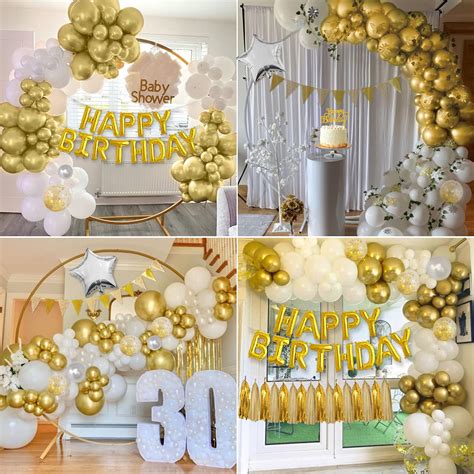 Buy Gold Birthday Decorations, Gold HAPPY BIRTHDAY Balloons Banner ...