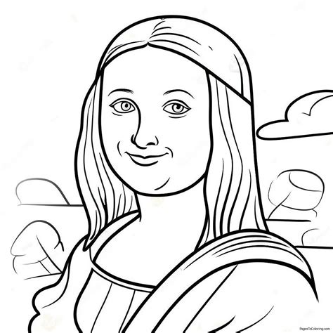 Mona Lisa Smiling Coloring Page (29714-23957)
