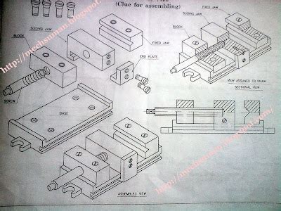 Image result for Machine Vice Assembly Drawing