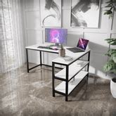 L Shaped Executive Desk with Storage Design for Home Office Furniture I ...