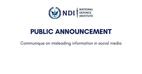 Communique on misleading information in social media