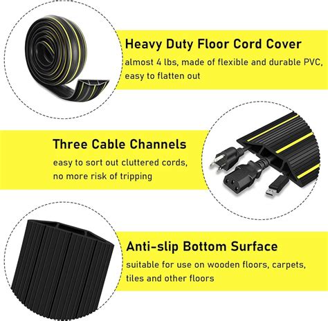 Gudui Floor Cord Cover, 6ft Floor Cable Cover Heavy Duty India | Ubuy