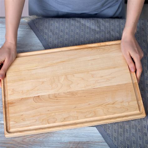 Large Maple Cutting Board (17x11) with Juice Groove - Forest Decor - depth of juice groove