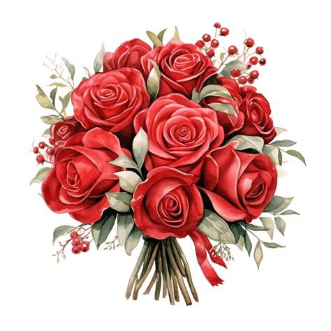 Watercolor Red Rose Clipart 10 JPG, Valentine's Day, Flower Clip Art ...