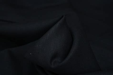 Jet Black Plain Premium Linen Fabric