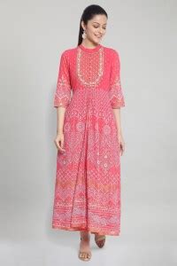 Aurelia Women Ethnic Dress Pink Ankle Length Dress - Buy Aurelia Women ...