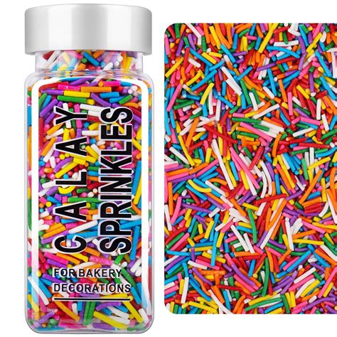 Rainbow Jimmies Sprinkles, Rainbow BDF32 Sprinkles for Cake Decorating ...