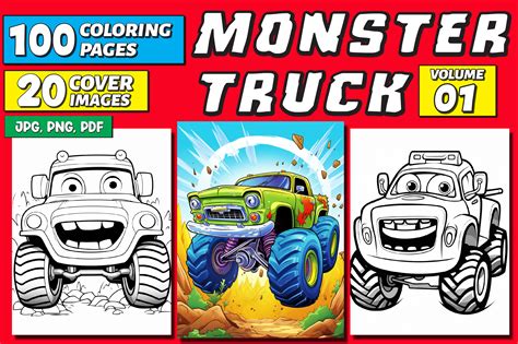 100+ Monster Truck Coloring Pages Vol 01 Graphic by KIDS ZONE ...