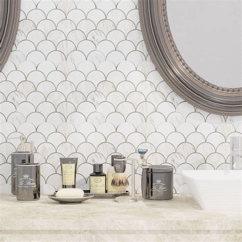 Avant Decor (Sample) Seoul Carrara 4-in x 4-in Marble Look Peel and ...