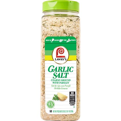 Lawry's Coarse Ground Garlic Salt With Parsley, 33 oz Mixed Spices ...