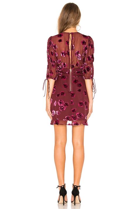 For Love & Lemons Sophie Velvet Floral Mini Dress in Pansy | REVOLVE