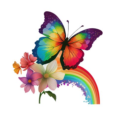 Rainbow And Butterflies