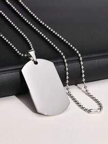 1 Peça Colar com Placa Militar Masculina, Pingente de Aço Titânio ...
