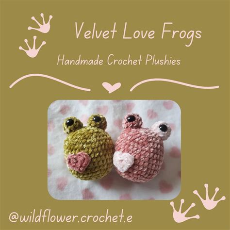 Crochet Velvet Frogs L Valentines Day L Sweet Hearts L Handmade Gifts ...
