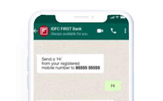 Whatsapp Services - Banking on Whatsapp | IDFC FIRST Bank