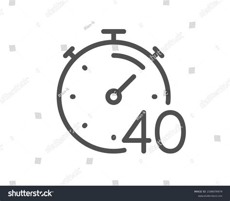 Timer 40 Minutes Line Icon Stopwatch Stock Vector (Royalty Free ...