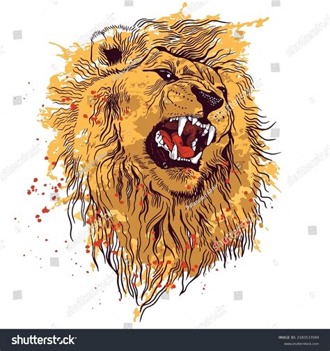 Roaring Lion Head Art