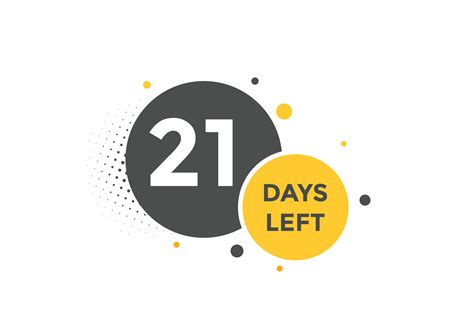 21 days Left countdown template. 21 day Countdown left banner label ...