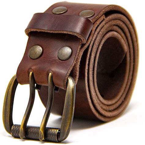 Logical Leather Men's Work Belt - Heavy Duty Genuine Full Grain Leather ...