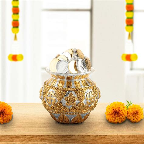Kuber Coin Kalash Gold & Silver Plated – Symbol of Wealth & Prosperity ...