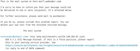 Image result for Email Blovked Error Message