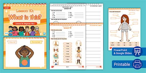 ELL Curriculum: Level 1, Lesson 10 Body Parts Lesson Pack