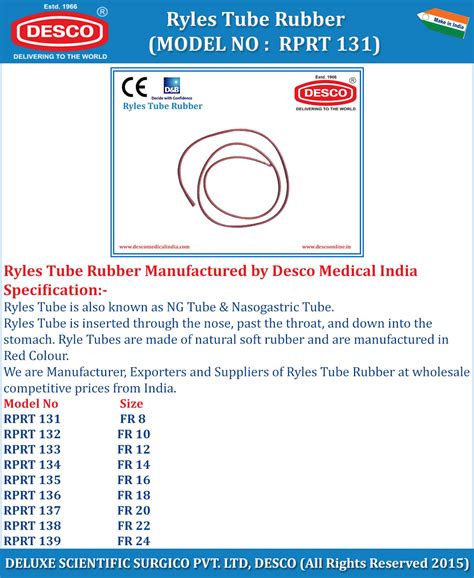 Rubber Ryles Tube - Manufacturers, Exporters & Suppliers India