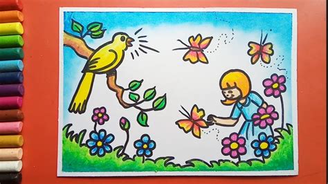 Easy Spring Season drawing - YouTube