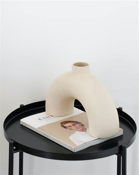 White Half Donut Vase | Scultural minimal ceramic vase | Osmos Studio ...