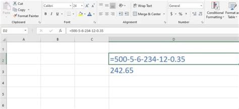 Image result for Excel Subtraction Function