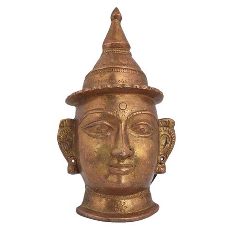 Brass Hindu Religious Ritual Shiva Mask Head Statue