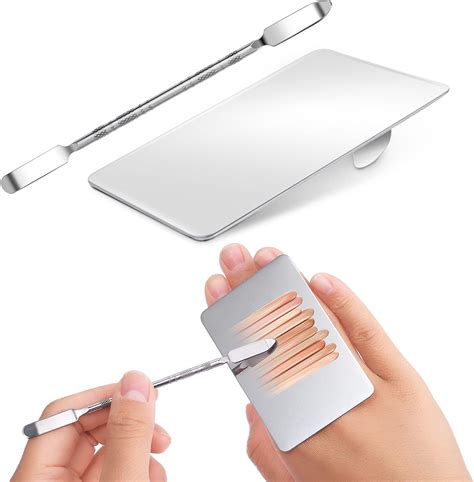 Amazon.com : Makeup Mixing Palette Stainless Steel Foundation Palette ...