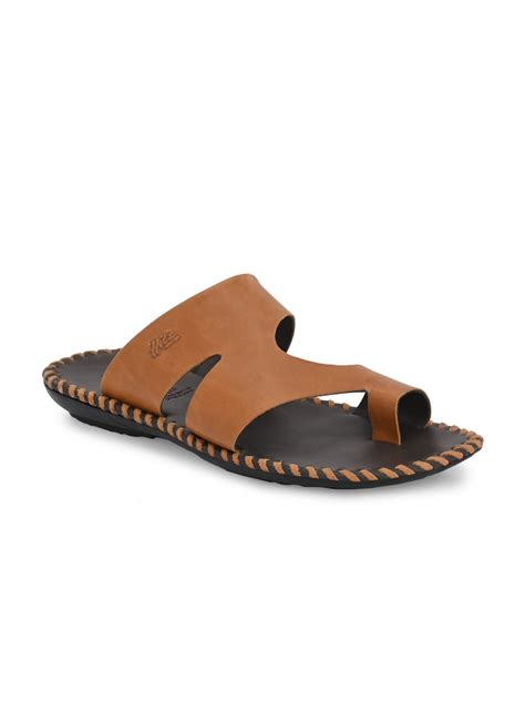 Hitz Men's Tan Leather Casual Toe-Ring Slippers – Hitz Shoes Online