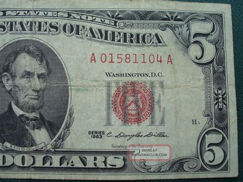 1963 - 5 Dollar Red Seal. United States Note