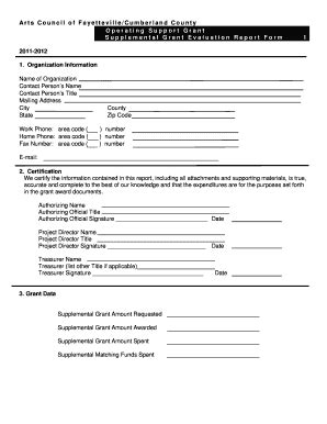 Fillable Online Supplemental Grant Evaluation Report Form Fax Email ...